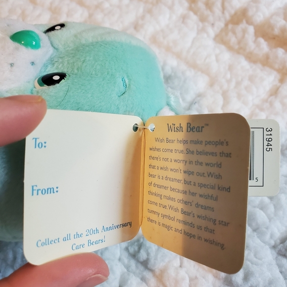 NWT TALKING Care Bears Wish Bear Plush 8" 2002 Rare 20th Anniversary - Picture 4 of 6